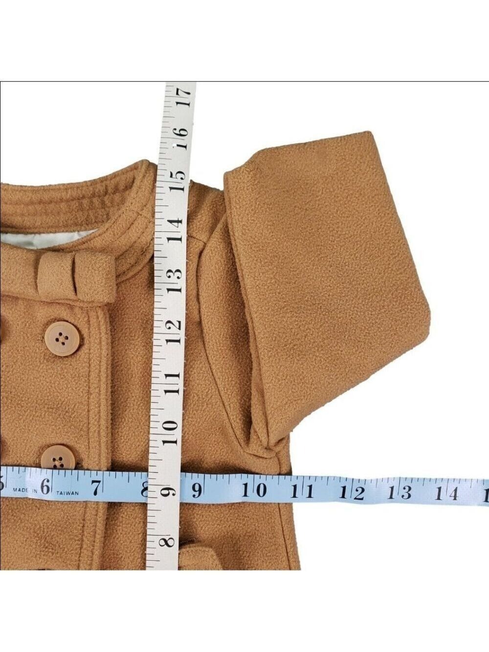 Baby B’gosh Girls Tan Peacoat Jacket 6M Double Breasted Coat - Picture 9 of 9